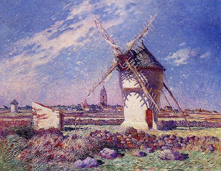 unknow artist Windmills near the Town of Batz